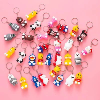주문 High quality Customized Elastic Soft Durable Cute Pvc Gift With Metal Ring Keychain   Personalized PVC Key Chain online manufacture
