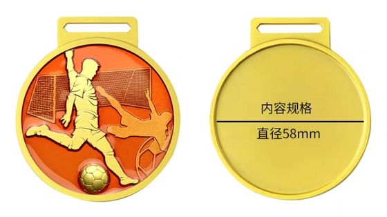 주문 High quality High quality  Custom  Football Medals Die Cast Custom Engraved Soccor Medals Rose Gold Custom Enamel  from China online manufacture
