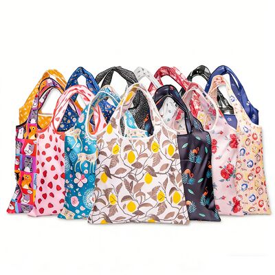 좋은 가격 Eco Friendly Recycled Foldable Tote Shopping Ripstop Polyester Waterproof Reusable Custom Promotional Grocery Bags 온라인으로