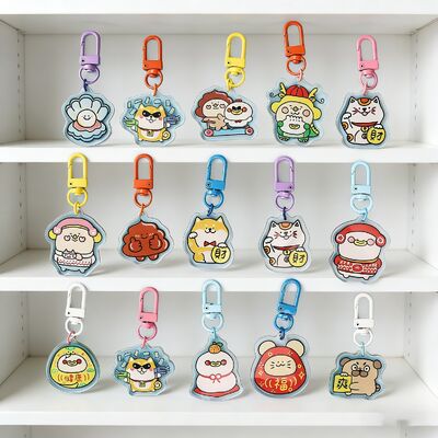 주문 맞춤 사진/이름 아크릴 키링 – 무지개 홀로그램과 드립 에폭시 레진 마감 online manufacture