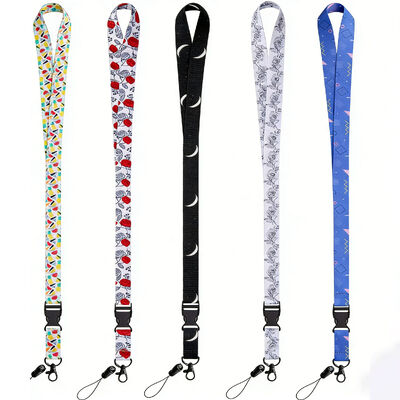 주문 실크스크린 인쇄 된 폴리에스터 로니어드 목줄 키 체인 online manufacture