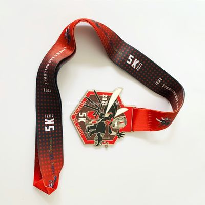 알루미늄 맞춤 메달 금 2.25인치 주황 합금 메달 맞춤 스포츠 메달