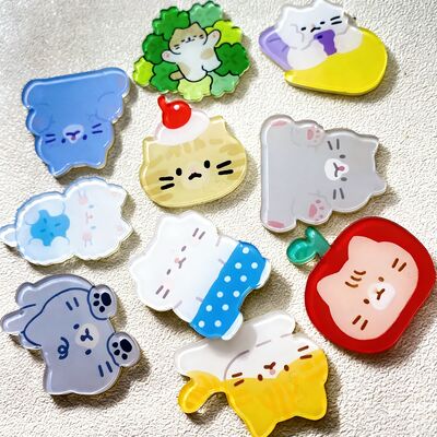 좋은 가격 맞춤 인쇄 로고 아크릴 핀 (자석 뒷면 및 매끄러운 컷 면, 개인 맞춤 핀 및 배지용) 온라인으로