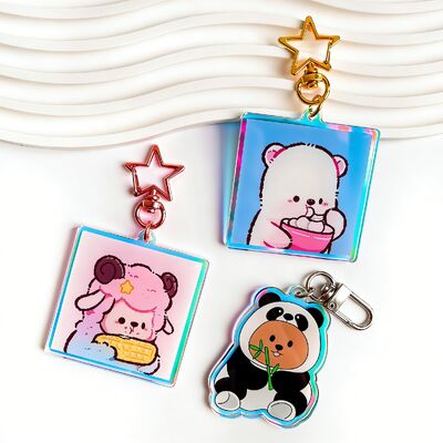 좋은 가격 커스텀 글리터 에포시 키 체인 카툰 로고와 애니메이션 디자인 온라인으로