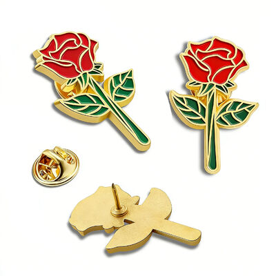Wholesale custom silk screen enamel pins for clothing and accessory branding.