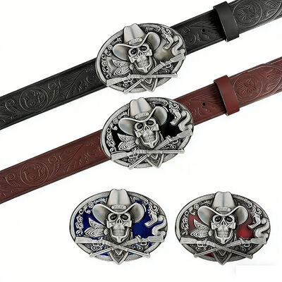 색채가 부드러운 에마일 디테일로 주문된 고대 은 아연 주황 벨트 손톱