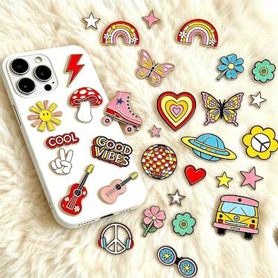Custom Engraved Soft Enamel Metal Sticker with Zinc Alloy for Phone Occasions
