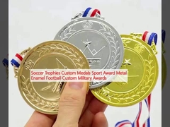 축구 트로피 맞춤 메달 스포츠 상 금속 에나멜 축구 맞춤 군사 상